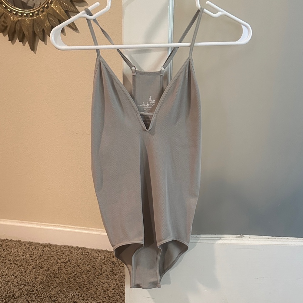 Free People Gray Bodysuit NWOT